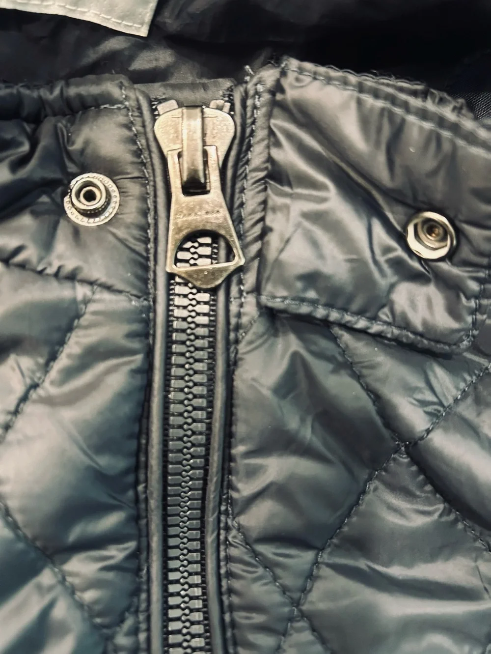 Zara man black quilted zip up jacket large